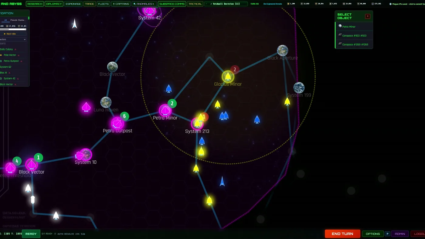 System view with lanes and fleet ranges