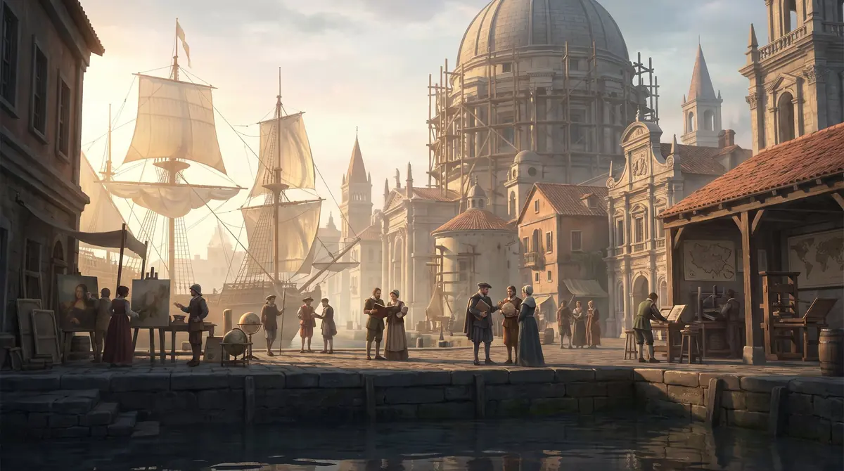 The Renaissance: a dome under scaffolding