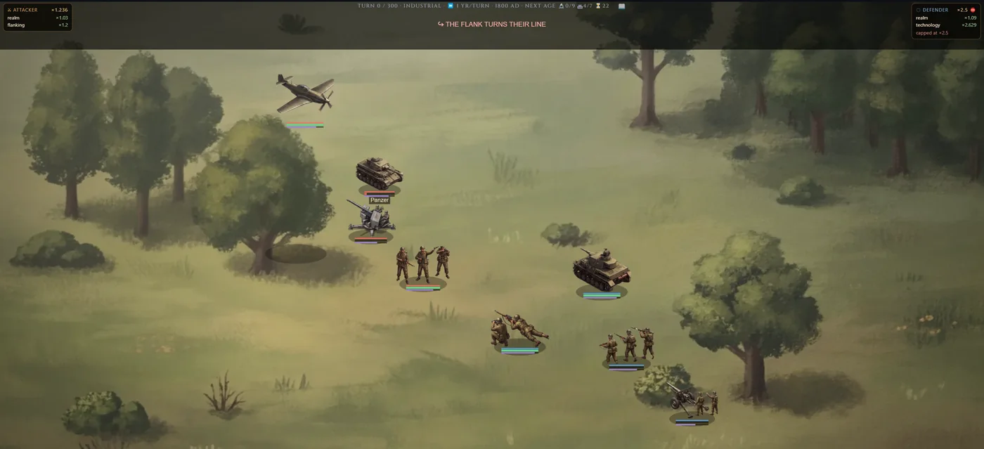 Modern-era battle stage with armour and aircraft