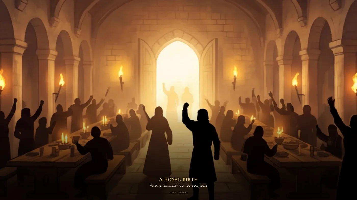 In-game cinematic: a royal birth