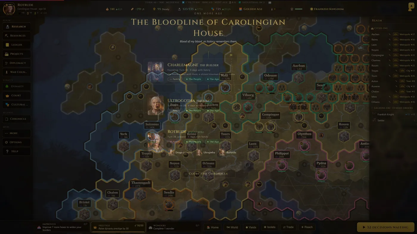 The bloodline of a house laid over the map