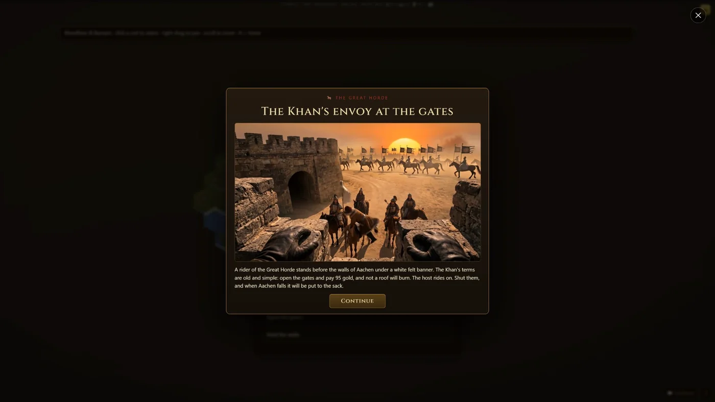 Event card: The Khan's envoy at the gates