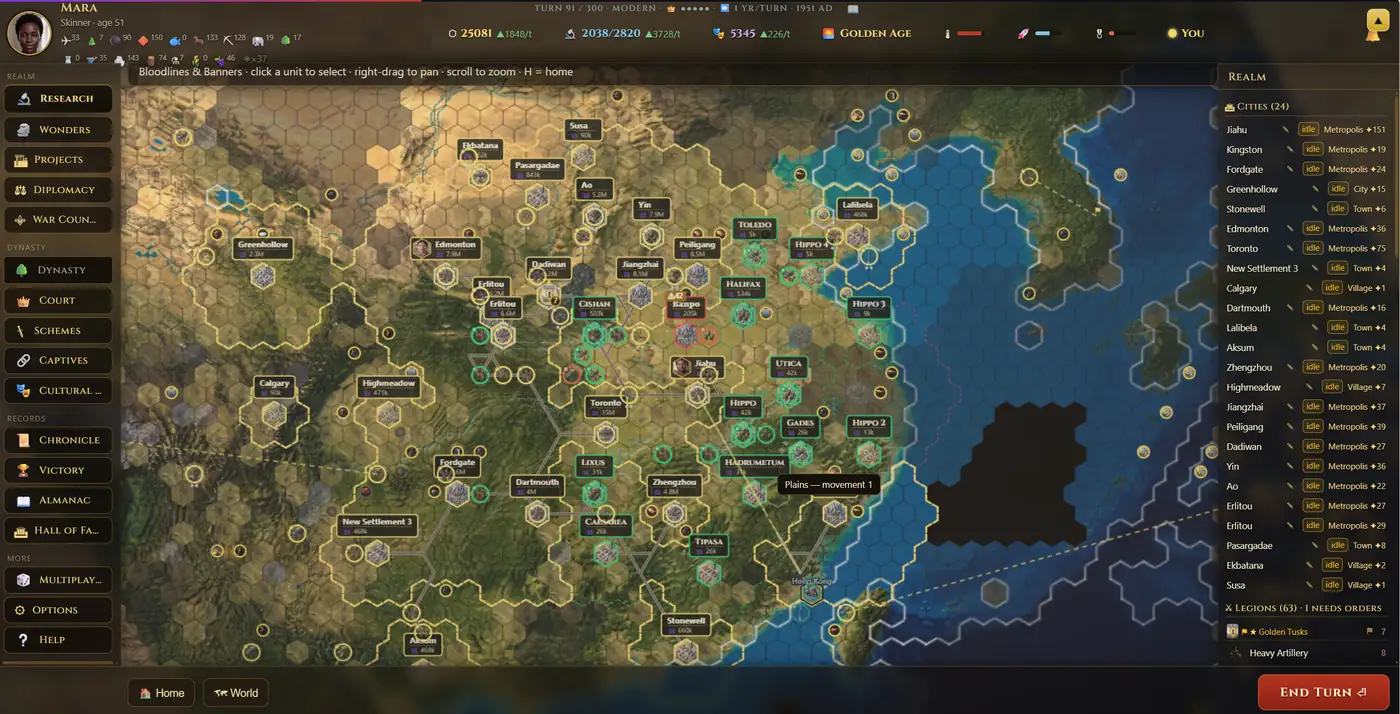 Bloodlines & Banners world map