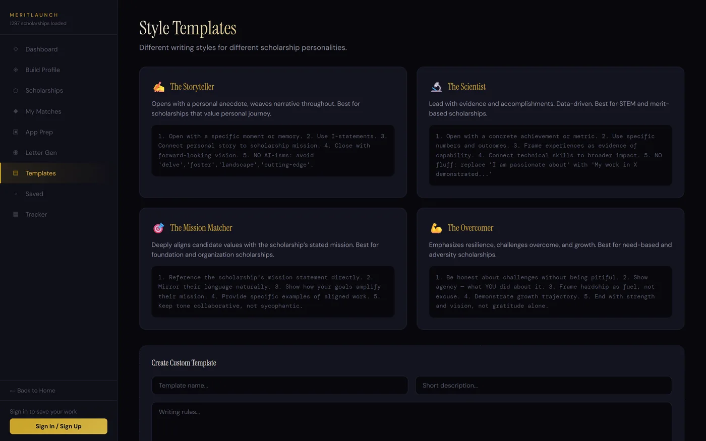 Four writing styles